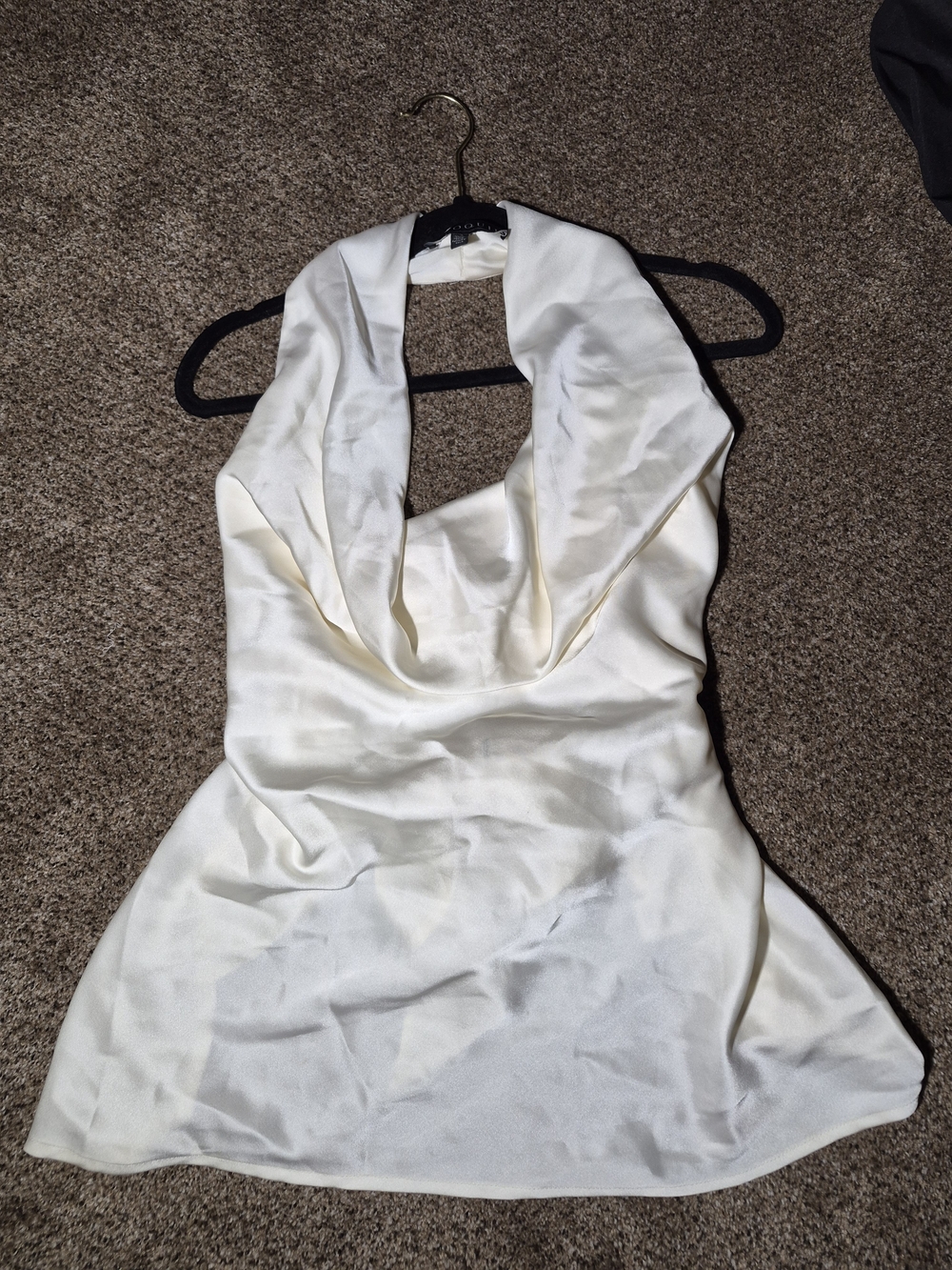 Eloquii Ivory Cowl Halter Blouse